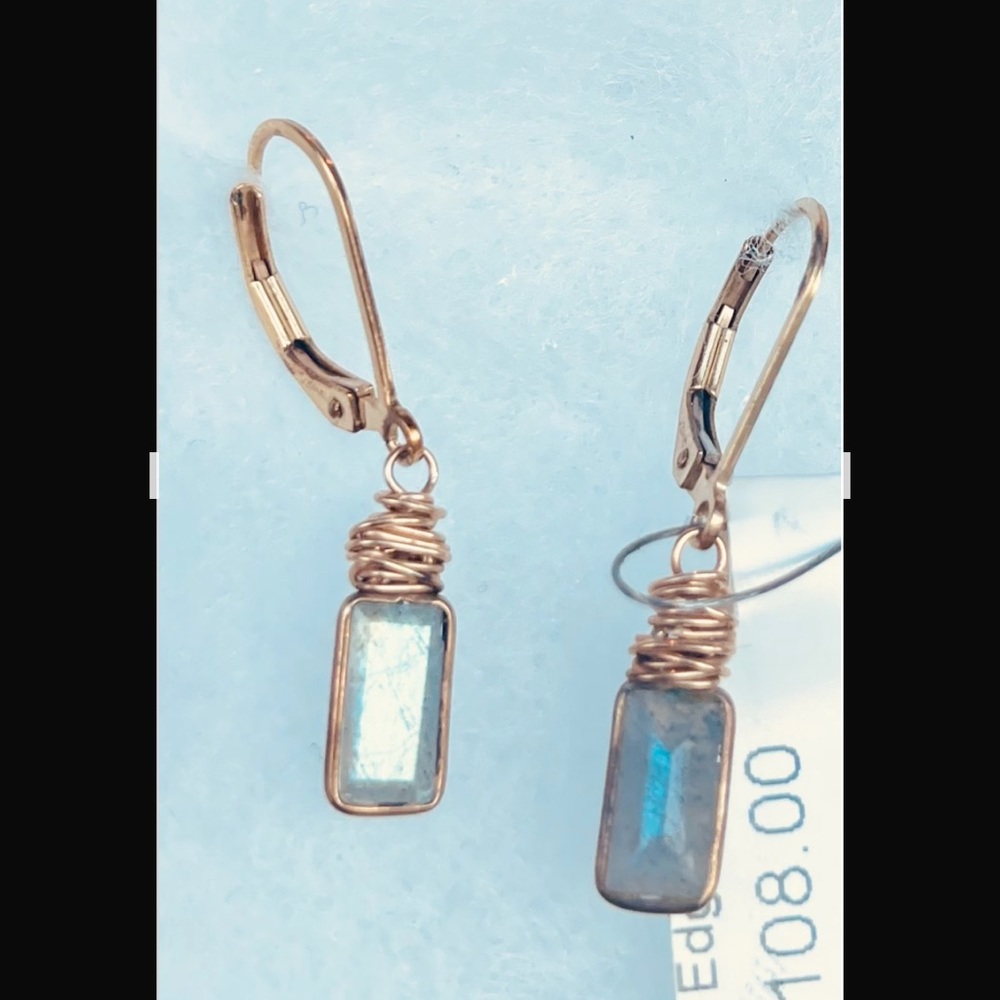 Cami Boutique Gold Edged Drop Earrings NWT